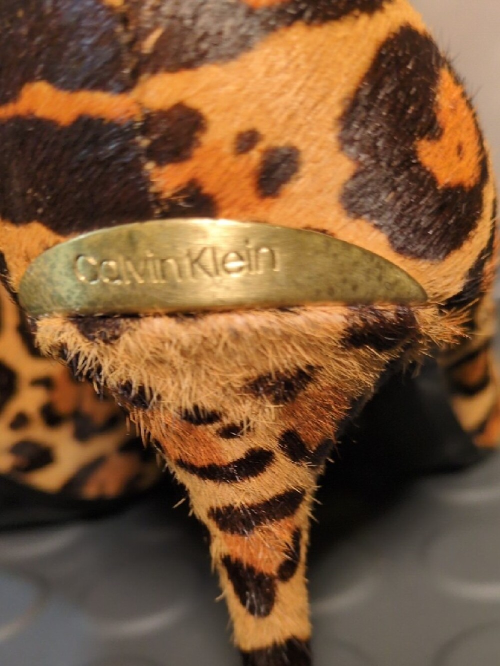 Calvin Klein Leopard-Print Pointed Toe Stilettos - Tan & Black - Picture 5 of 9
